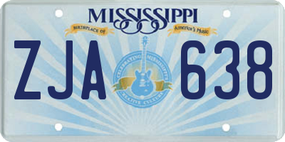 MS license plate ZJA638
