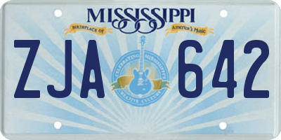 MS license plate ZJA642