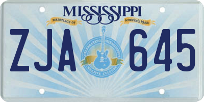 MS license plate ZJA645