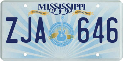 MS license plate ZJA646