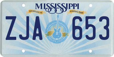 MS license plate ZJA653