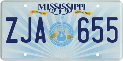 MS license plate ZJA655