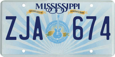 MS license plate ZJA674