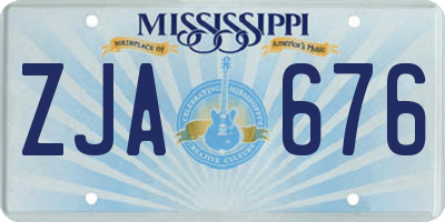 MS license plate ZJA676