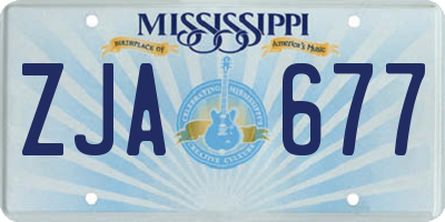 MS license plate ZJA677