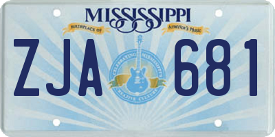 MS license plate ZJA681