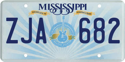MS license plate ZJA682