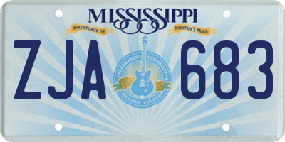 MS license plate ZJA683