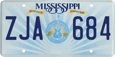 MS license plate ZJA684