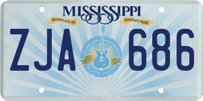 MS license plate ZJA686