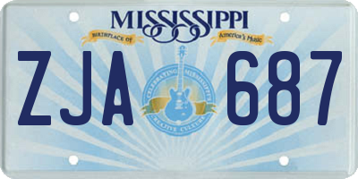 MS license plate ZJA687
