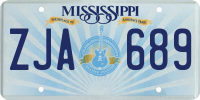 MS license plate ZJA689