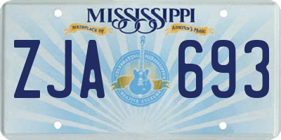 MS license plate ZJA693