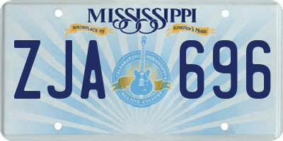 MS license plate ZJA696