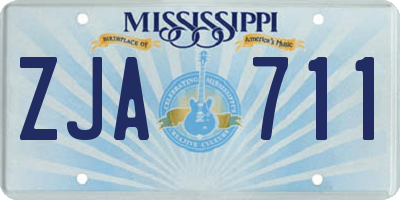 MS license plate ZJA711