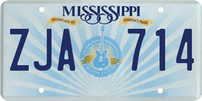 MS license plate ZJA714