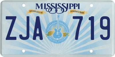 MS license plate ZJA719