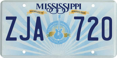 MS license plate ZJA720