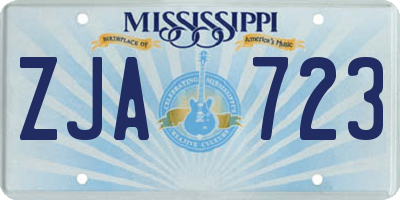 MS license plate ZJA723