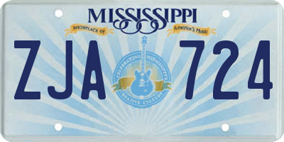 MS license plate ZJA724