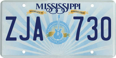 MS license plate ZJA730
