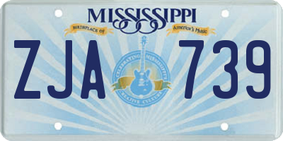 MS license plate ZJA739