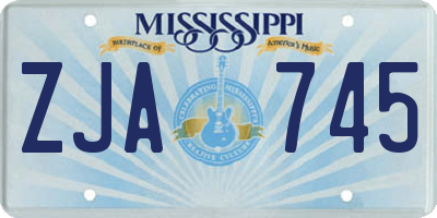 MS license plate ZJA745