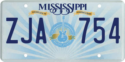 MS license plate ZJA754