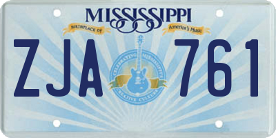 MS license plate ZJA761