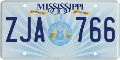MS license plate ZJA766