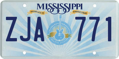 MS license plate ZJA771