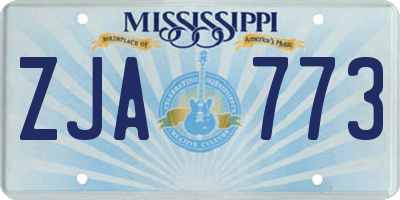 MS license plate ZJA773