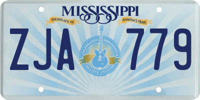 MS license plate ZJA779