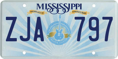 MS license plate ZJA797