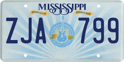 MS license plate ZJA799