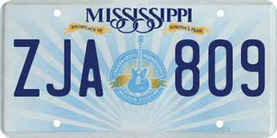 MS license plate ZJA809