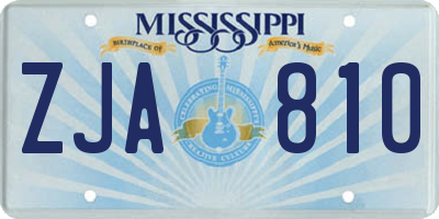 MS license plate ZJA810