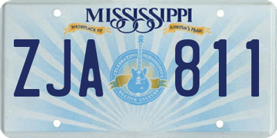 MS license plate ZJA811