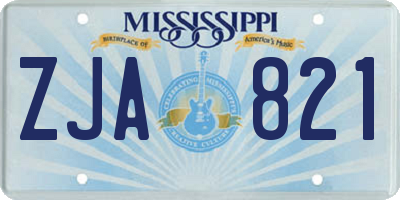 MS license plate ZJA821