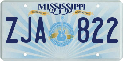 MS license plate ZJA822