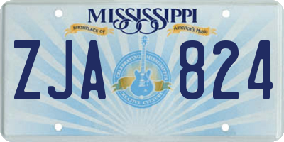 MS license plate ZJA824