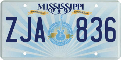 MS license plate ZJA836