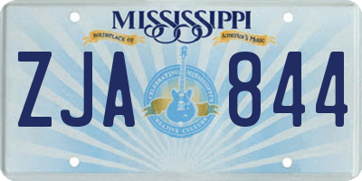 MS license plate ZJA844