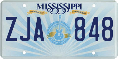 MS license plate ZJA848
