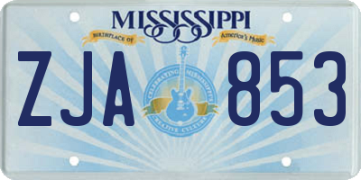 MS license plate ZJA853