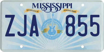 MS license plate ZJA855