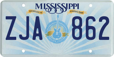 MS license plate ZJA862