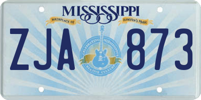 MS license plate ZJA873