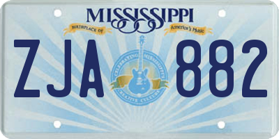 MS license plate ZJA882