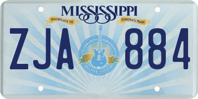 MS license plate ZJA884